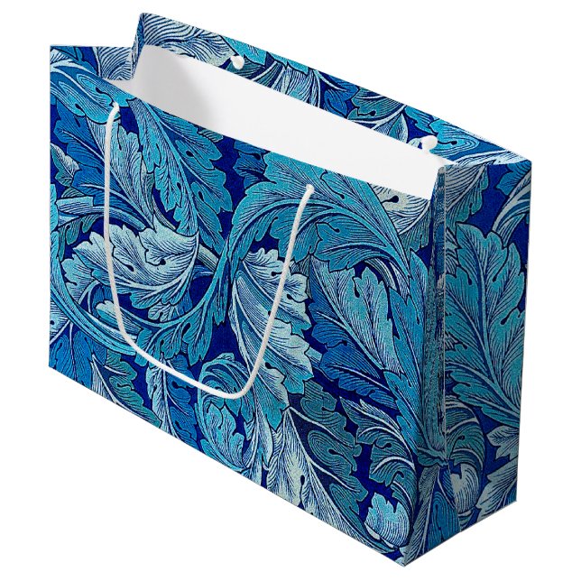 Acanthus Blue, William Morris Grand sac cadeau (Devant Angle)