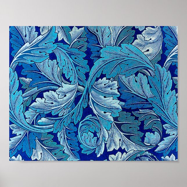 Acanthus Blue, William Morris Poster (Front)