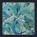 Acanthus Green, William Morris Square Wall Clock<br><div class="desc">William Morris (24 March 1834 – 3 October 1896) was a British textile designer, poet, novelist, translator, and socialist activist associated with the British Arts and Crafts Movement. He was a major contributor to the revival of traditional British textile arts and methods of production. His literary contributions helped to establish...</div>