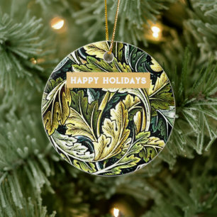 Acanthus, Happy Holidays, Ceramic Ornament