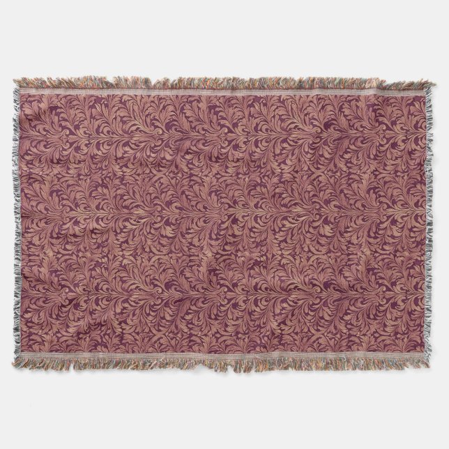 Acanthus in Plum  Throw Blanket (Front)
