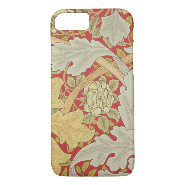 Acanthus leaves and wild rose on a crimson backgro Case-Mate iPhone case (Back)