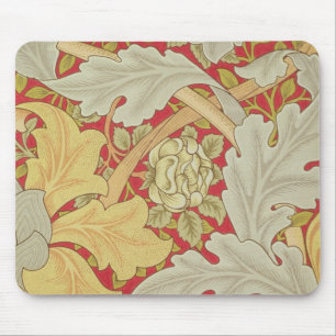 Acanthus leaves and wild rose on a crimson backgro mouse pad