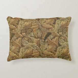 Acanthus Leaves by William Morris, Antique Textile Accent Pillow