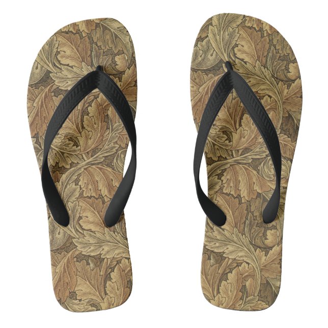 Acanthus Leaves by William Morris, Antique Textile Flip Flops (Footbed)
