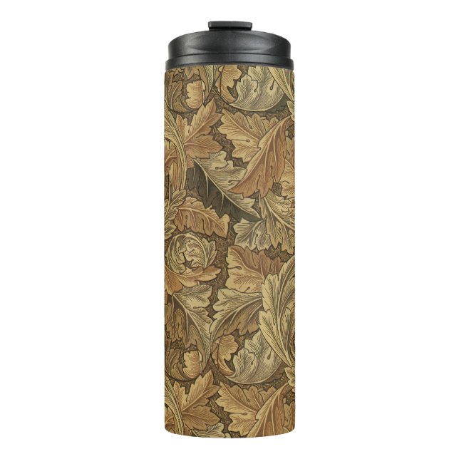 Acanthus Leaves by William Morris, Antique Textile Thermal Tumbler (Front)
