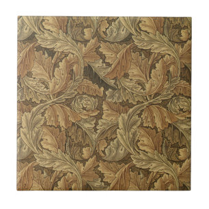 Acanthus Leaves by William Morris, Antique Textile Tile