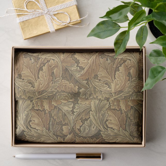 Acanthus Leaves by William Morris, Antique Textile Tissue Paper (Gift)