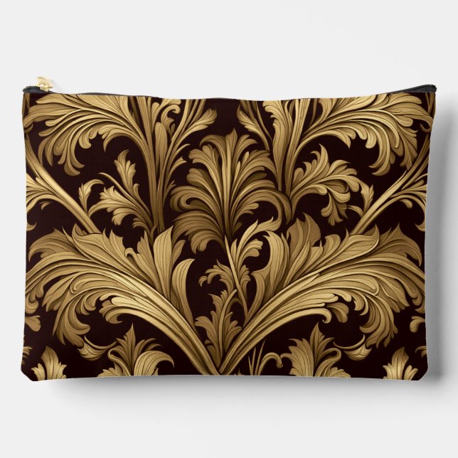 Acanthus Leaves (Old Gold Tone) (Large) Accessory Pouch (Front)