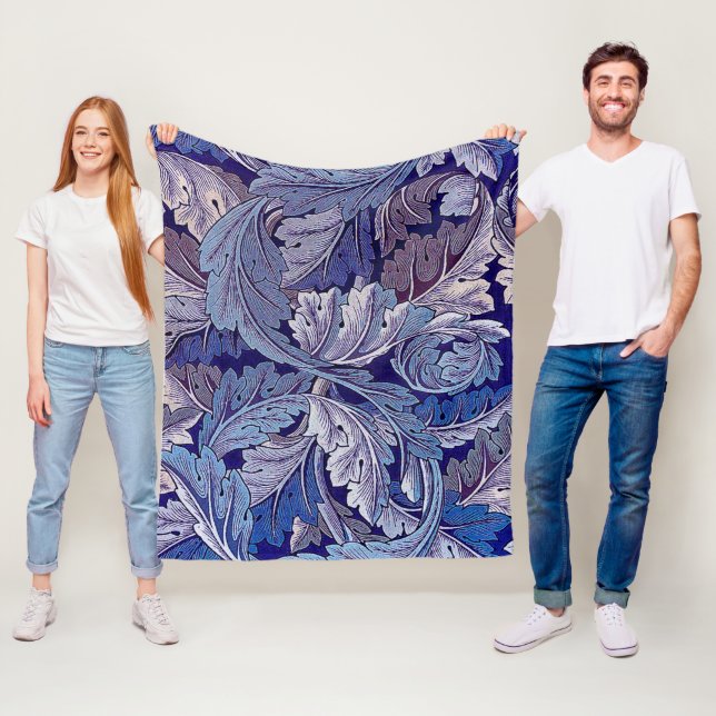 Acanthus Purple, William Morris Fleece Blanket (In Situ)