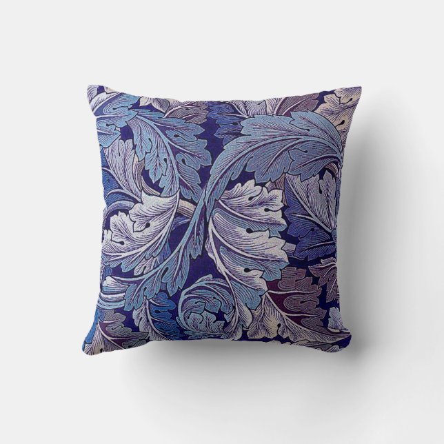 Acanthus Purple, William Morris Throw Pillow (Back)