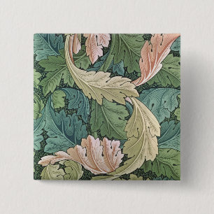 'Acanthus' wallpaper design, 1875 2 Inch Square Button