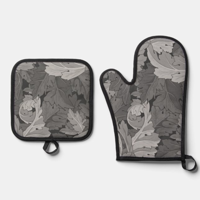 Acanthus, William Morris Oven Mitt & Pot Holder Set (Front)