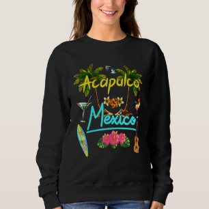 Acapulco Mexico Beach Summer Palm Surf Sun Set Pal Sweatshirt