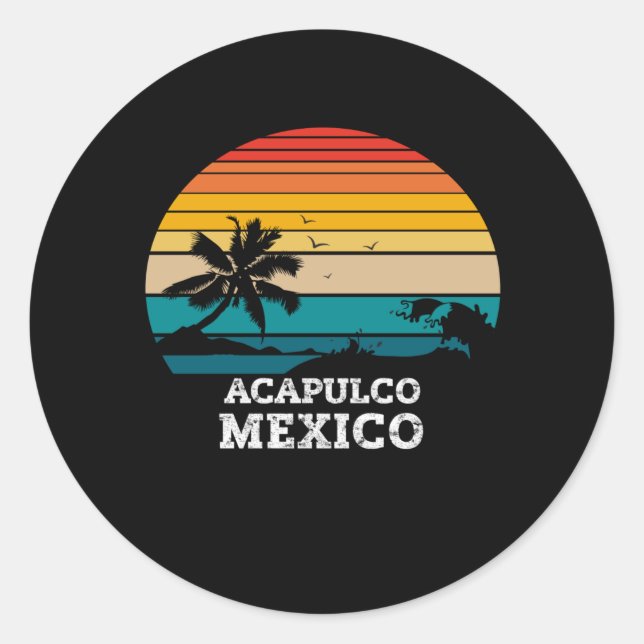 ACAPULCO MEXICO CLASSIC ROUND STICKER (Front)