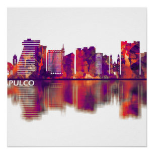 Acapulco Mexico Skyline Poster