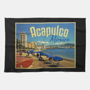 Acapulco Mexico Vintage Travel Kitchen Towel