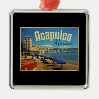 Acapulco Mexico Vintage Travel Metal Ornament