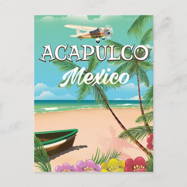 Acapulco Mexico Vintage travel poster Postcard (Front)