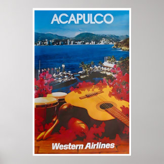 Acapulco Travel Poster Mexican Home Mexico Wall