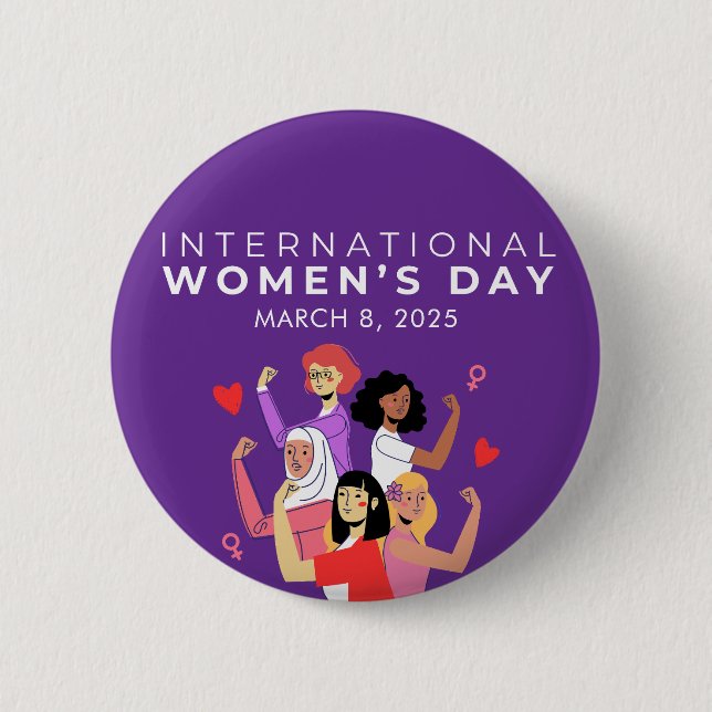 Accelerate Action International Women's Day 2025 2 Inch Round Button (Front)