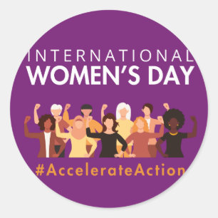 Accelerate Action International Women's Day 2025 Classic Round Sticker