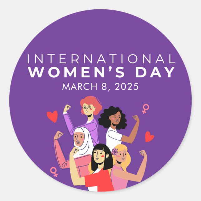 Accelerate Action International Women's Day 2025 Classic Round Sticker (Front)