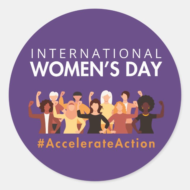 Accelerate Action International Women's Day 2025 Classic Round Sticker (Front)