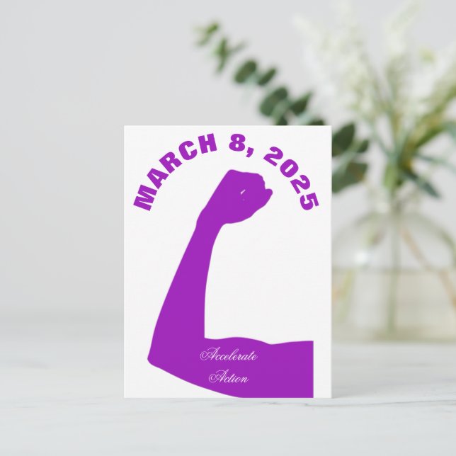Accelerate Action March 8 Women's Day 2025 Postcard (Standing Front)