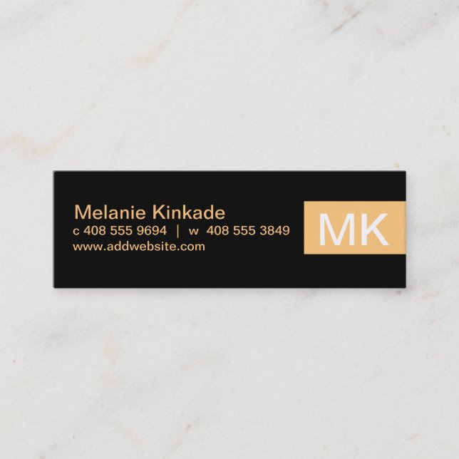 Accent (apricot) mini business card (Front)