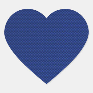 Accent Blue Carbon Fibre Like Print Background Heart Sticker