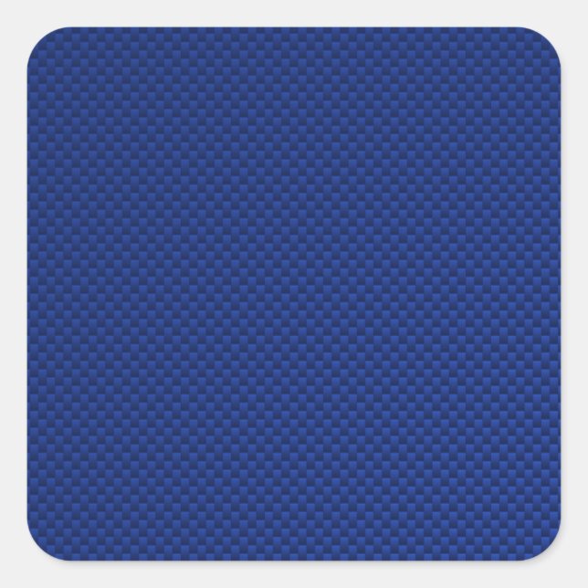 Accent Blue Carbon Fibre Like Print Background Square Sticker (Front)