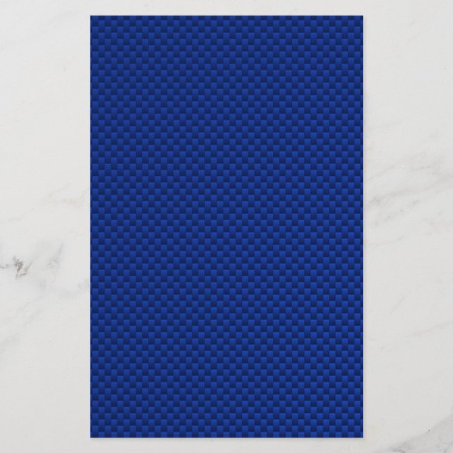 Accent Blue Carbon Fibre Like Print Background Stationery (Front)
