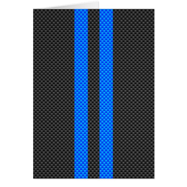 Accent Blue Carbon Fibre Style Racing Stripes (Front)