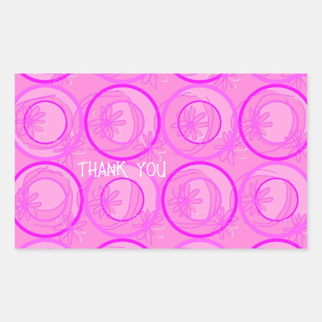 Accent Circles Background Flowers Pink Sticker (Front)