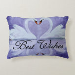 Accent Pillow<br><div class="desc">The painting depicts a pair of swans focused on each other. Their bent necks form a heart shape. The graphic looks beautiful on the newlyweds' pillow.</div>