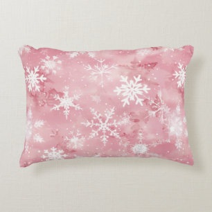 Accent Pillow a snow crystal pattern