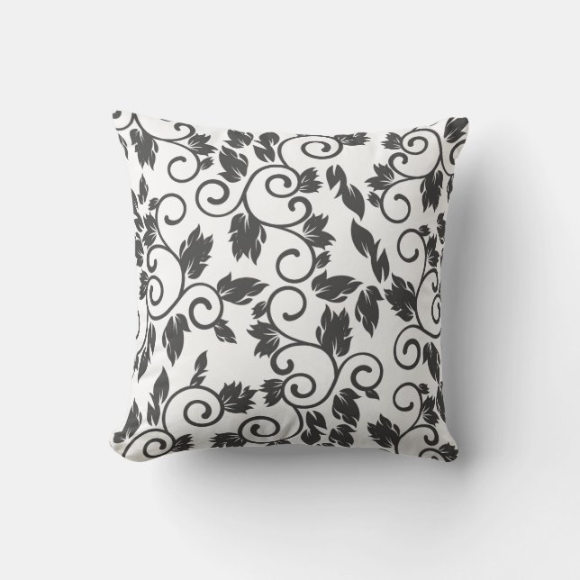 Accent Pillow-Black Vine Throw Pillow (Front)