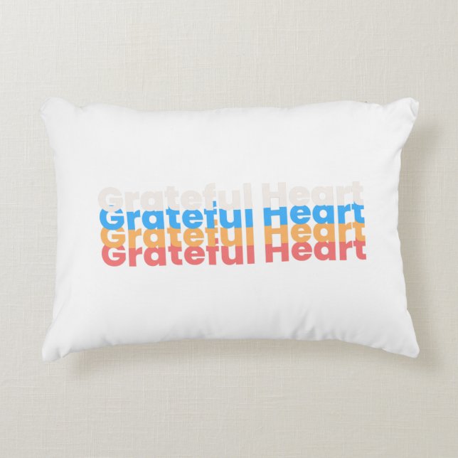Accent Pillow Colourful Typography Greateful Heart (Front)