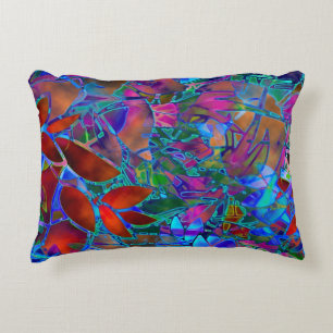 Accent Pillow Floral Stained Glass