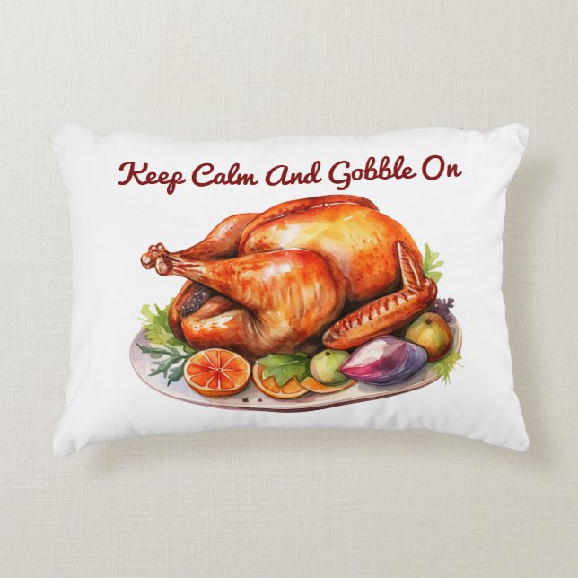 Accent Pillow- Funny Thanksgiving Turkey Pillow (Front)