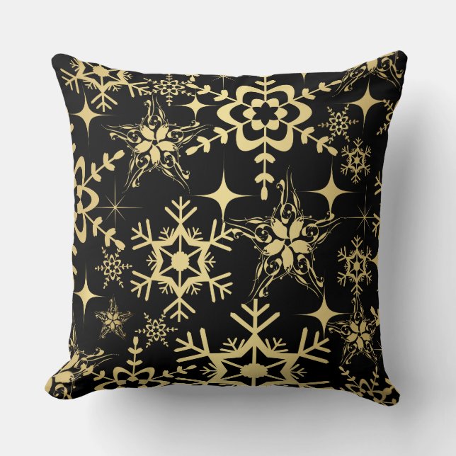 Accent Pillow-Holiday Snowflakes Throw Pillow (Front)