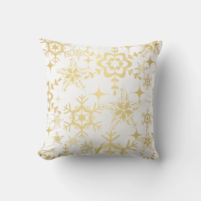 Accent Pillow-Holiday Snowflakes Throw Pillow (Front)