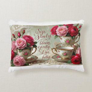 Accent Pillow- Teacups & Roses Pillow