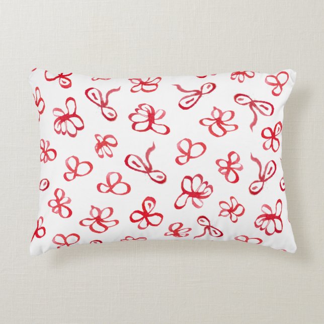 Accent pillow with red flowers (Front)