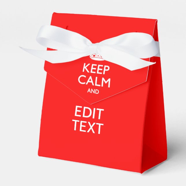 Accent Red KEEP CALM AND Edit Text Favor Box (Front Side)