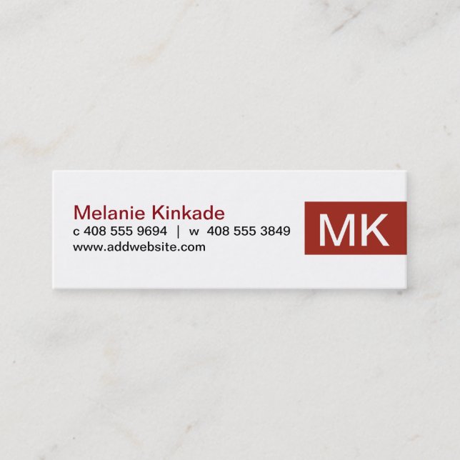Accent (Red) Mini Business Card (Front)