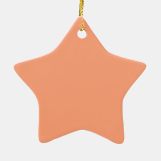 Accent Salmon Pink Colour Customizable Ceramic Ornament (Back)