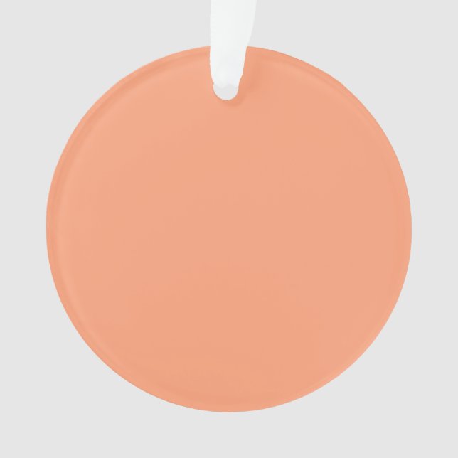 Accent Salmon Pink Colour Customizable Ornament (Front)