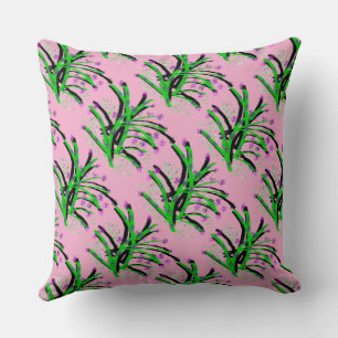 Accent Shrub Decorative Pink Throw Pillow